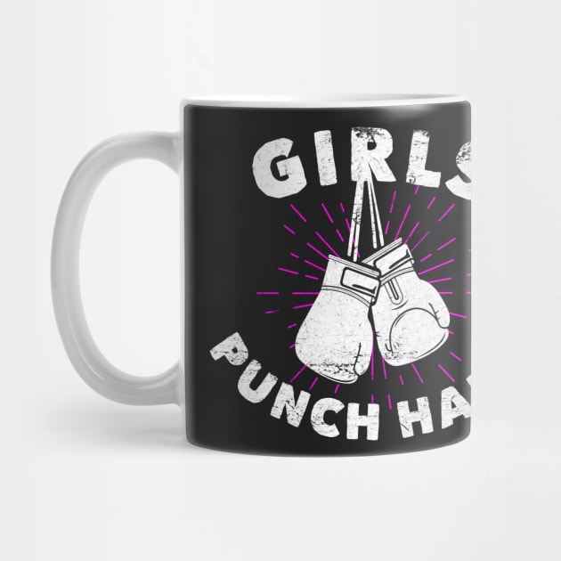 Girls Boxing Girls Punch Hard Distressed  Gloves Workout by markz66